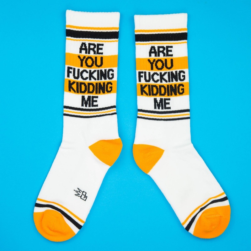 Gumball Poodle Gym Socks 'Are You Fucking Kidding Me?'