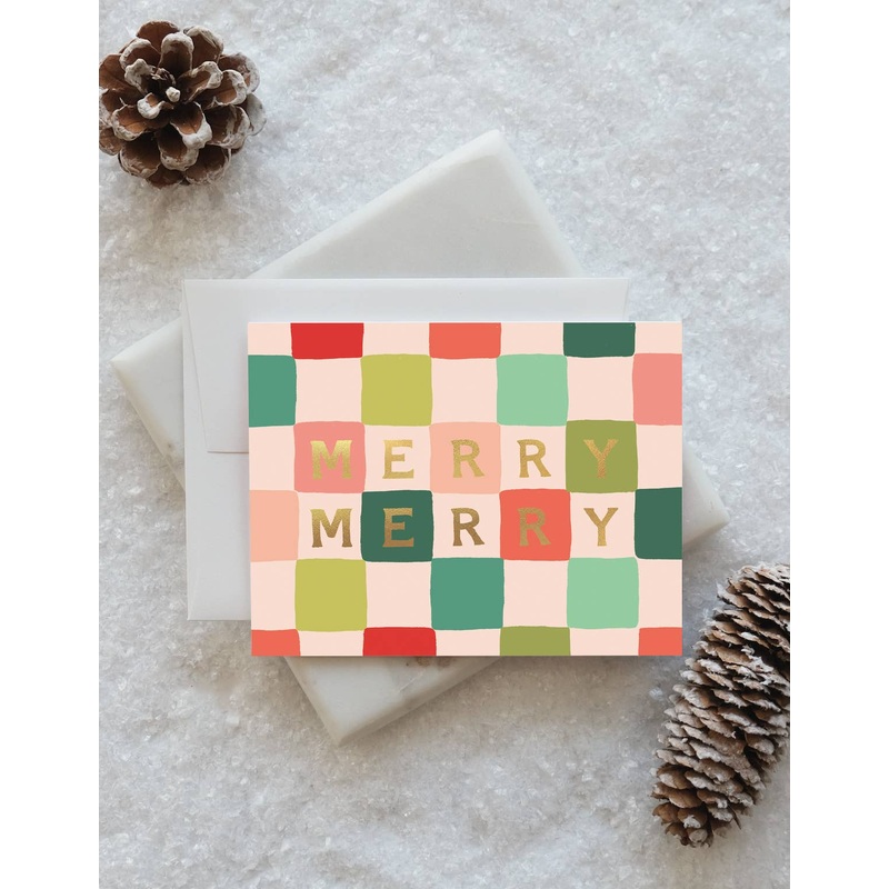 Merry Merry Checks Holiday Greeting Card