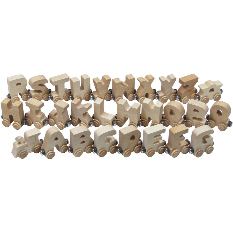 NameTrains Clear Finish Wooden Letter Car