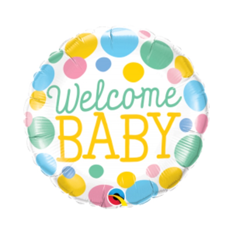Welcome Baby Dots Foil Balloon
