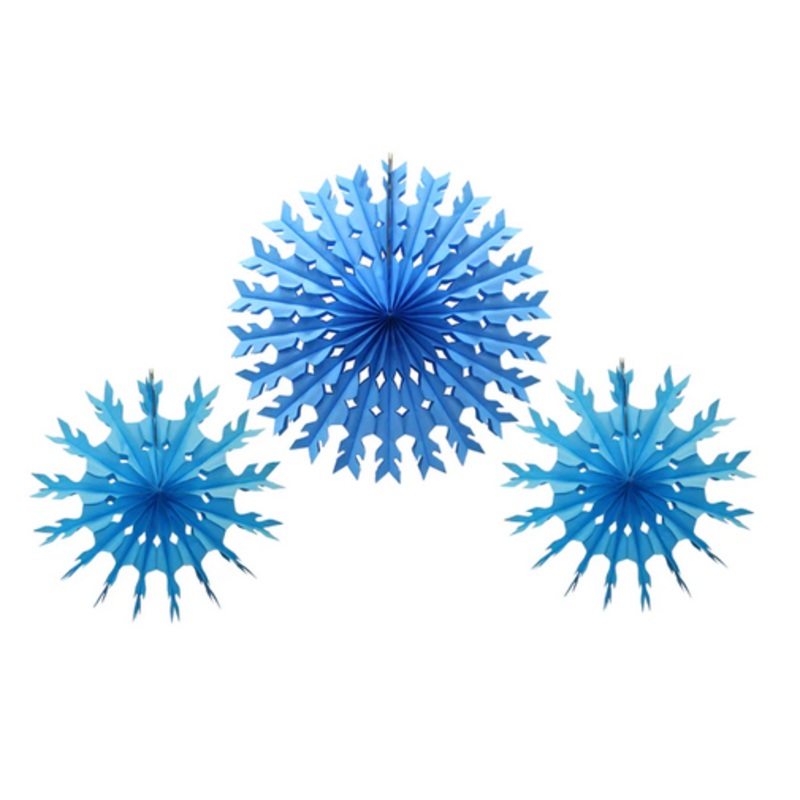 15" Turquoise Tissue Snowflake Decoration