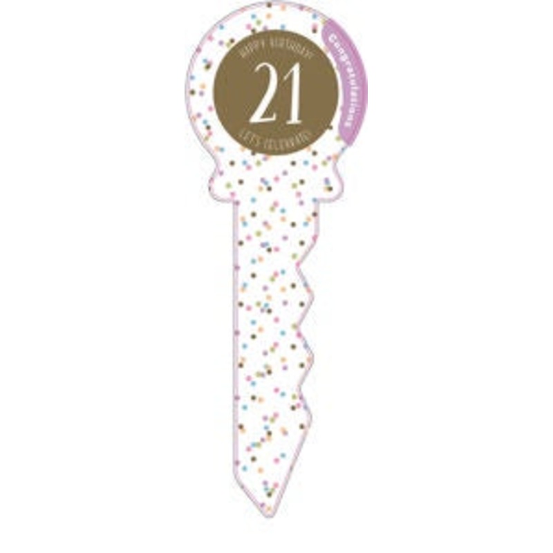 21st Birthday signature keepsake key-Choose Colour