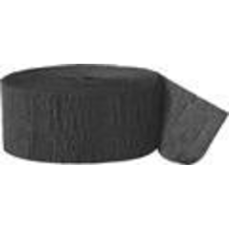 Black Crepe Paper Streamers 24m
