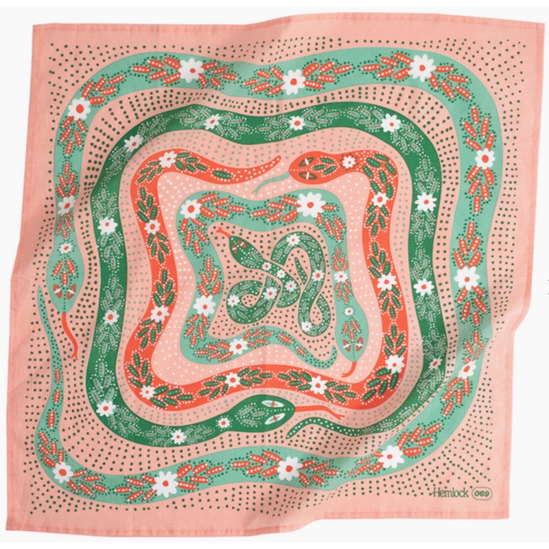Handker Bandana - No. 69 Pink Snakes