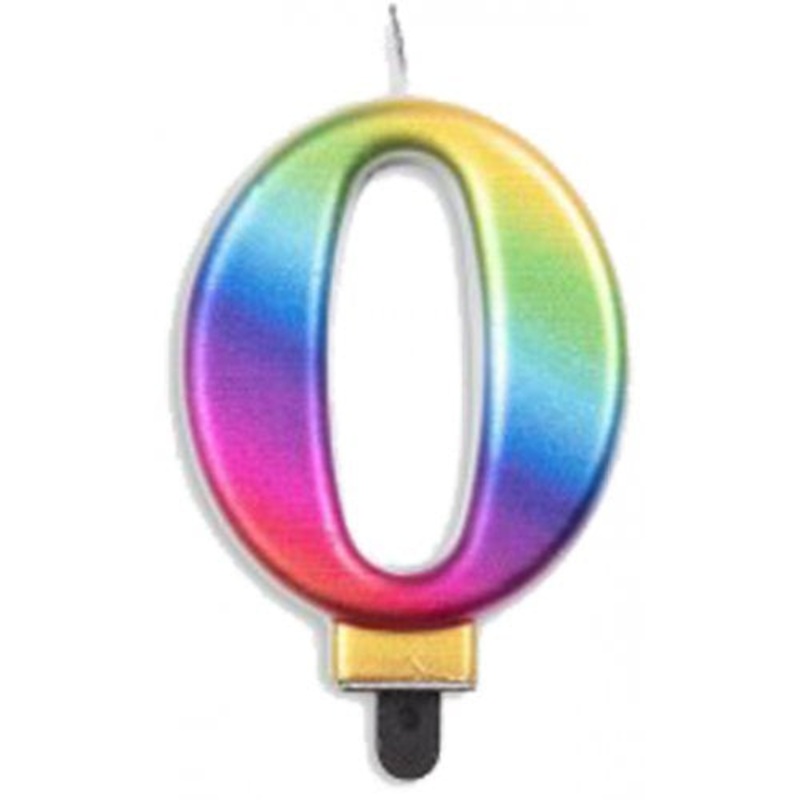 Rainbow Jumbo Candle Number 0 #431230