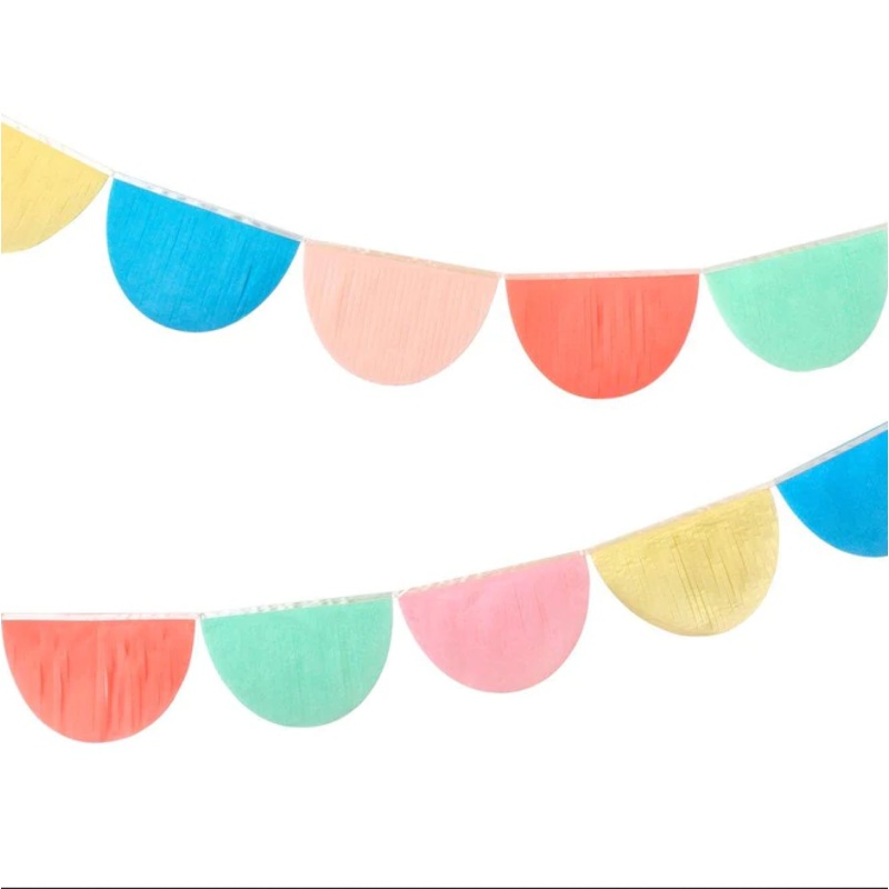 Rainbow Tissue Paper Scallop Garlands (Set of 2)