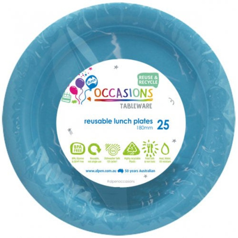 Reusable Light Blue Dinner Plate 20 pack #382107