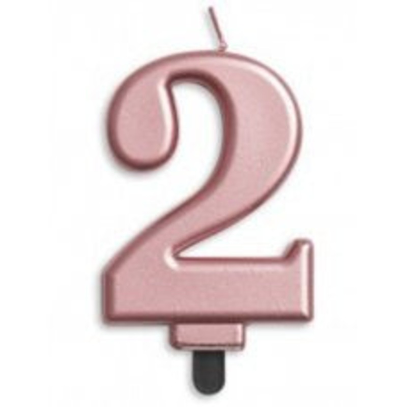 Rose Gold Jumbo Candle Number 2 #431272
