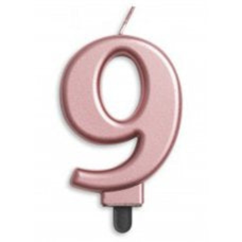 Rose Gold Jumbo Candle Number 9 #431279