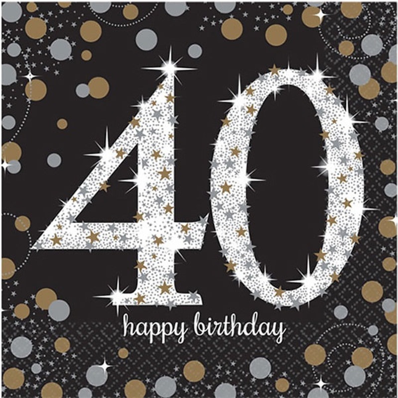 SPARKLING CELEBRATION 40th LUNCH NAPKINS 16pcs #589332