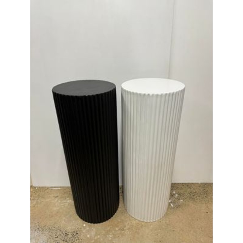 White, Beige or Black Ripple Cake Plinth Stand 90cm tall 33cm round HIRE