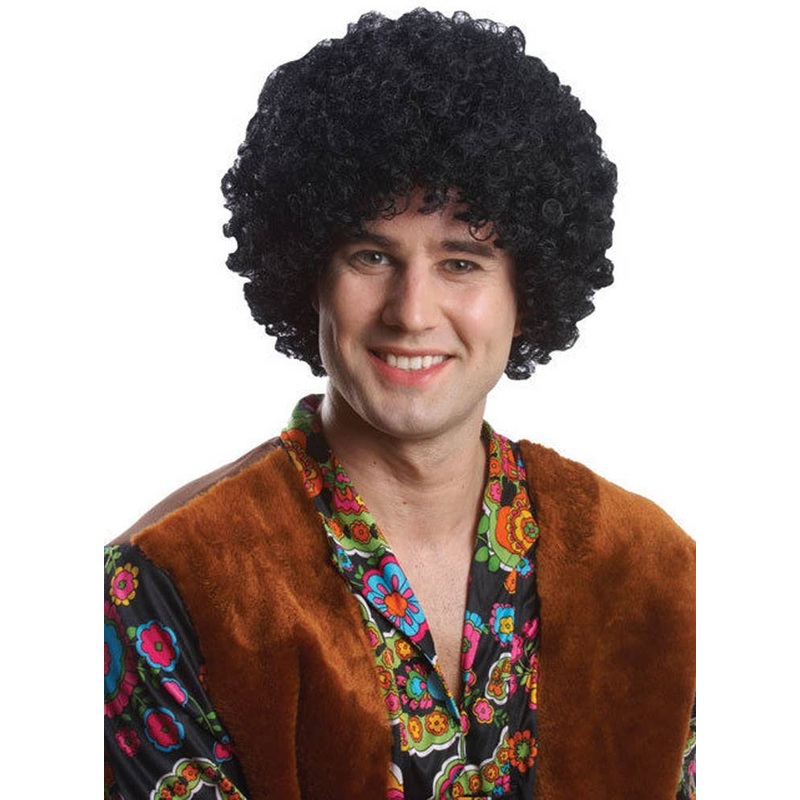 1970s Motown Adults Black Afro Wig