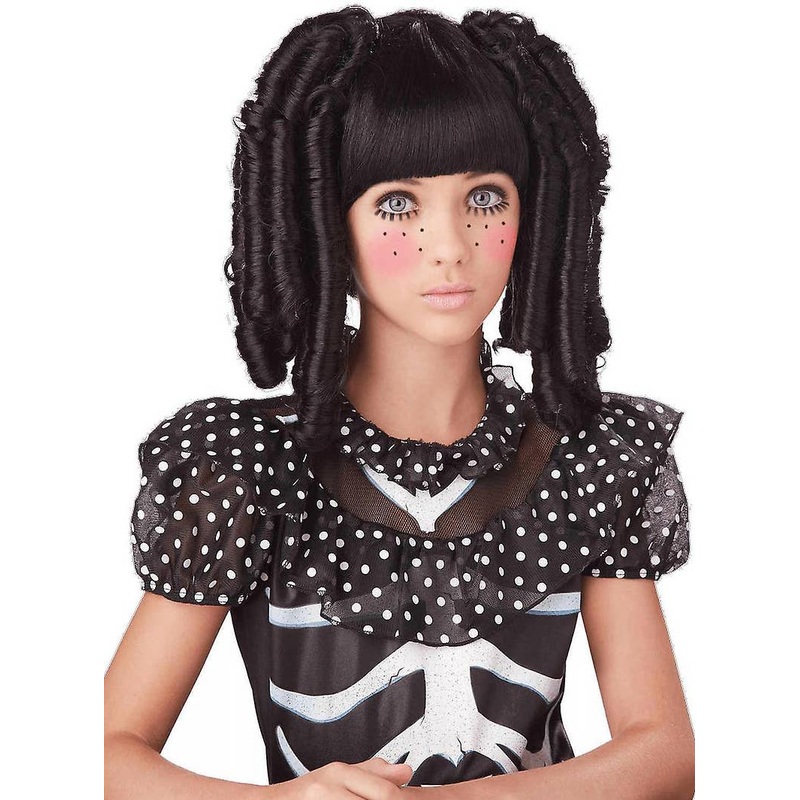 Baby Doll Curls Girls Black Halloween Wig