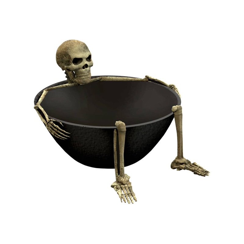 Bone Yard Skeleton Black Halloween Bowl