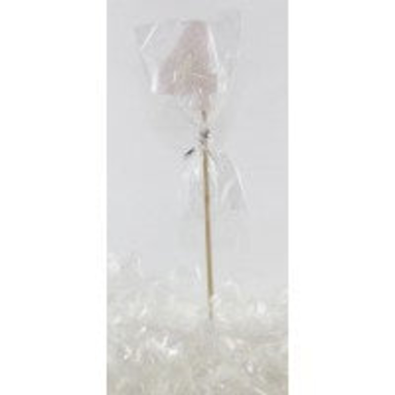 Candle White Glitter Number 4
