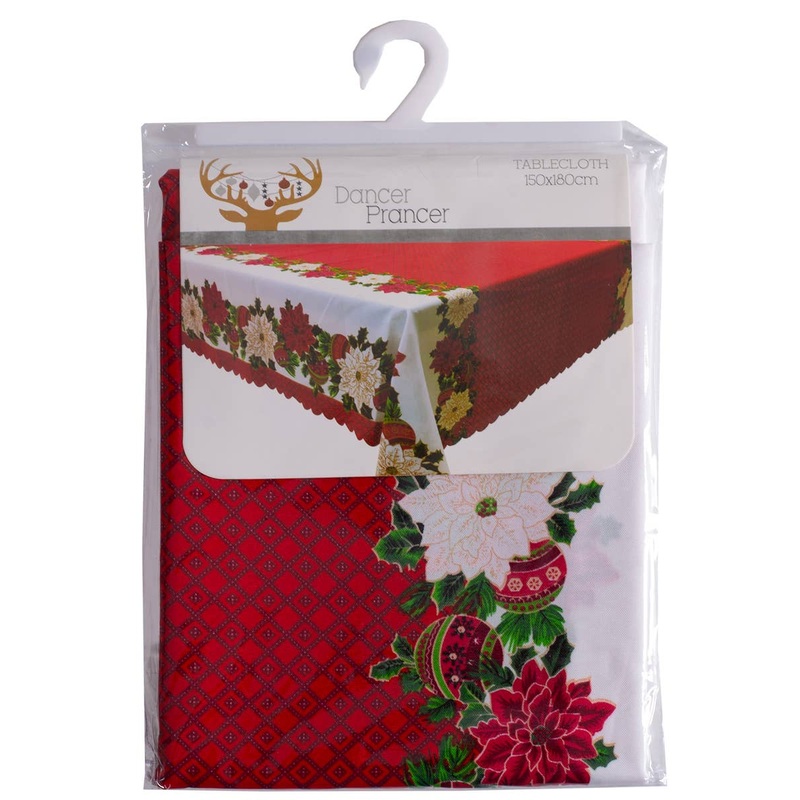 Christmas Flowers 150x180cm Fabric Table Cloth
