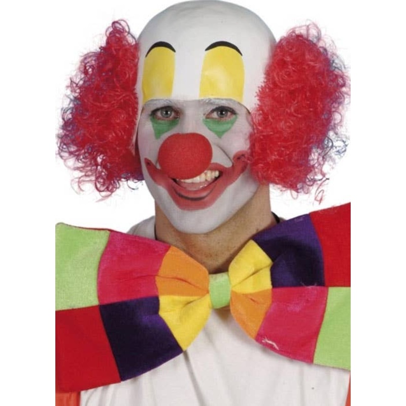 Clown Latex Head Piece with Curly Red Hair
