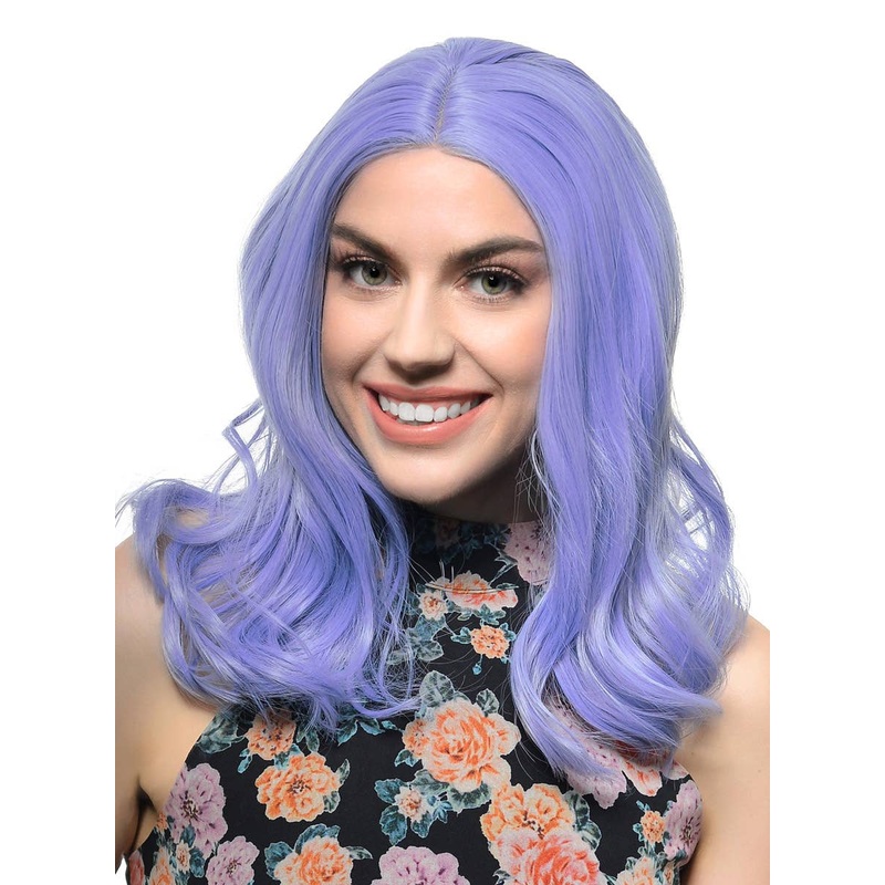 Deep Periwinkle Loose Waves Mid-Length Lace Front Fashion Wig