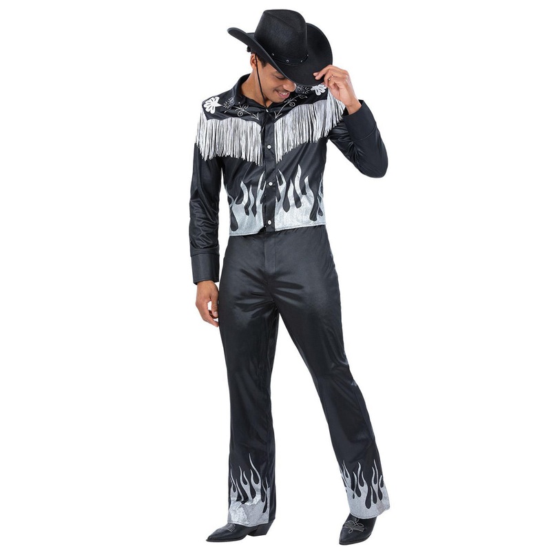 Glamourous Black Cowboy Mens Ken Costume