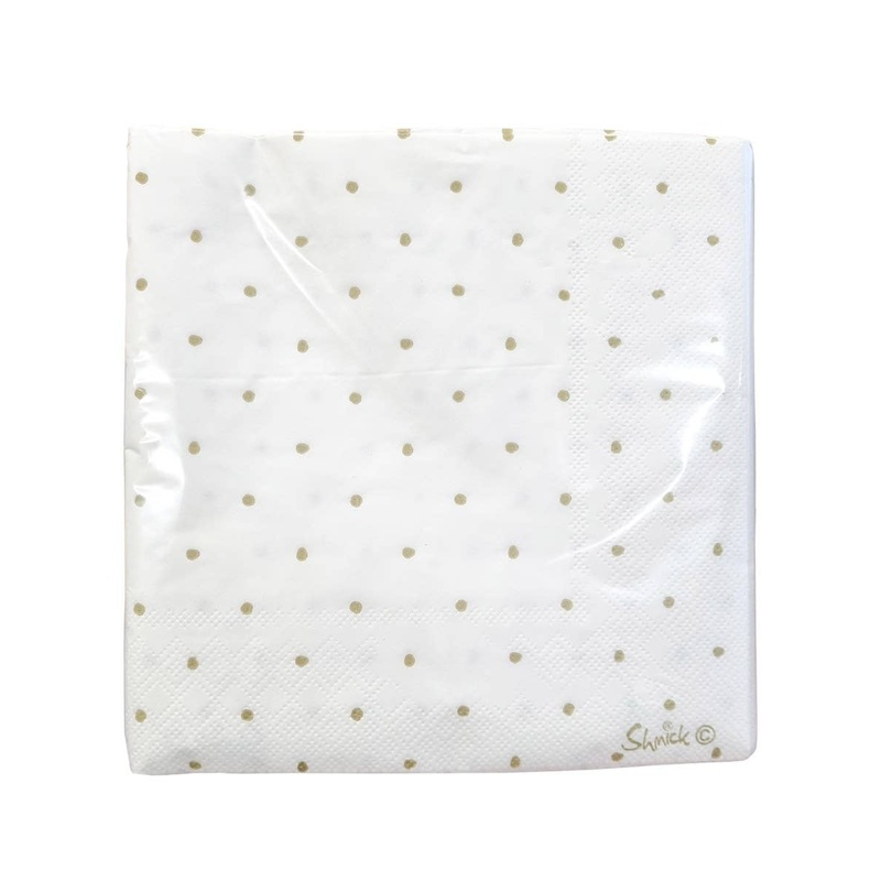 Gold and White Polka Dot 20 Pack Napkins