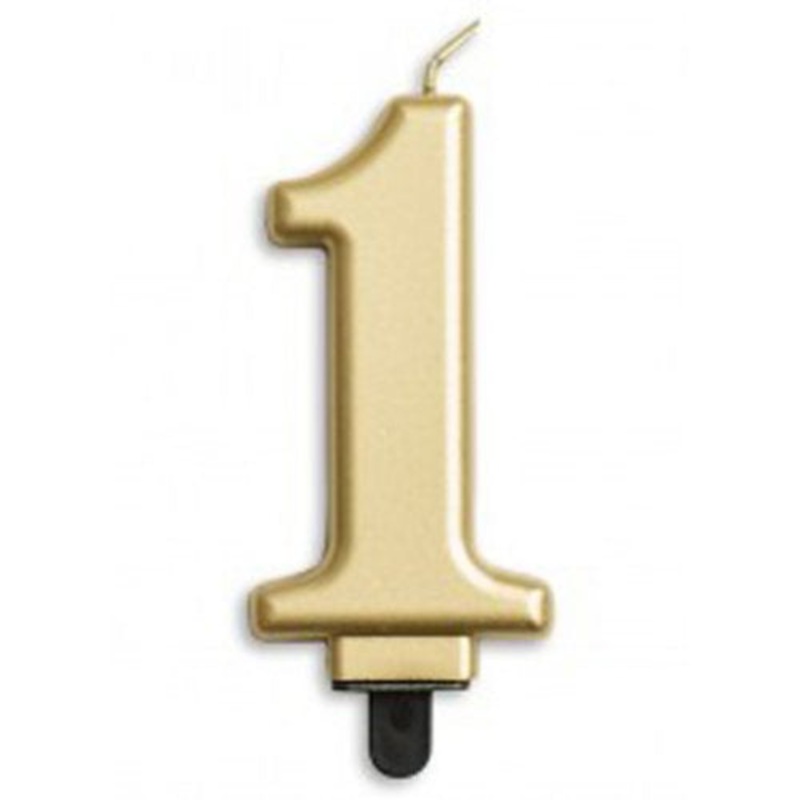 Gold Jumbo Candle Number 1 One #431261