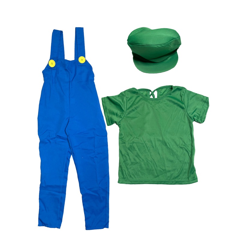 Green Plumber Luigi Boys Costume  Size Medium