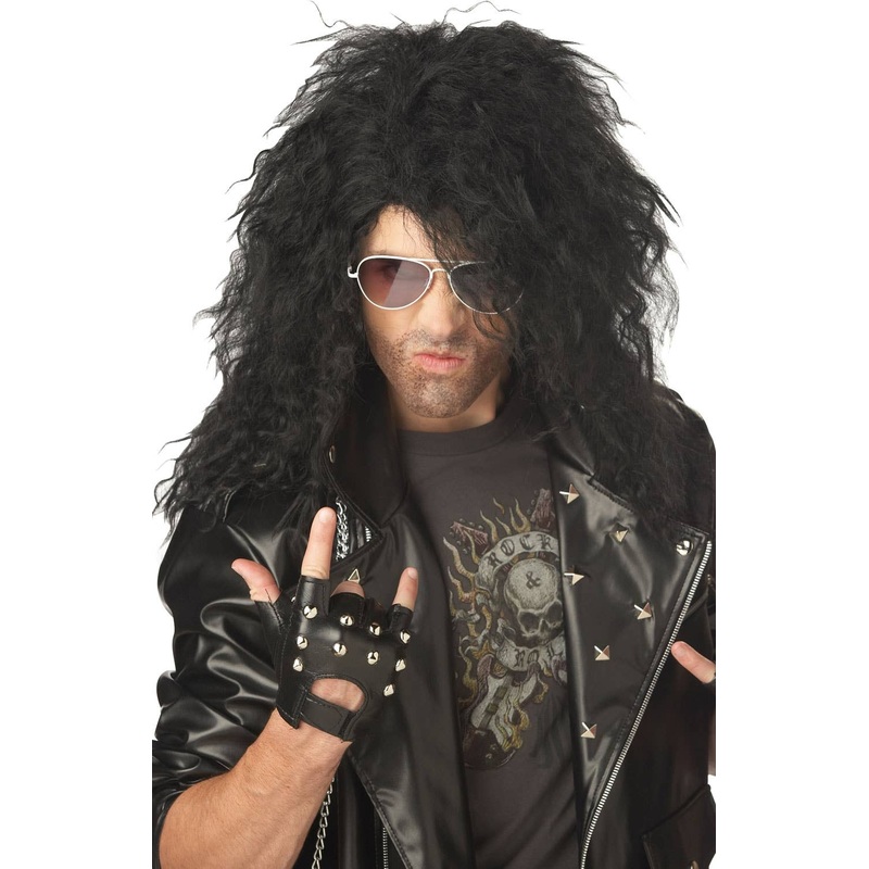 Heavy Metal 80s Rocker Long Frizzy Costume Wig