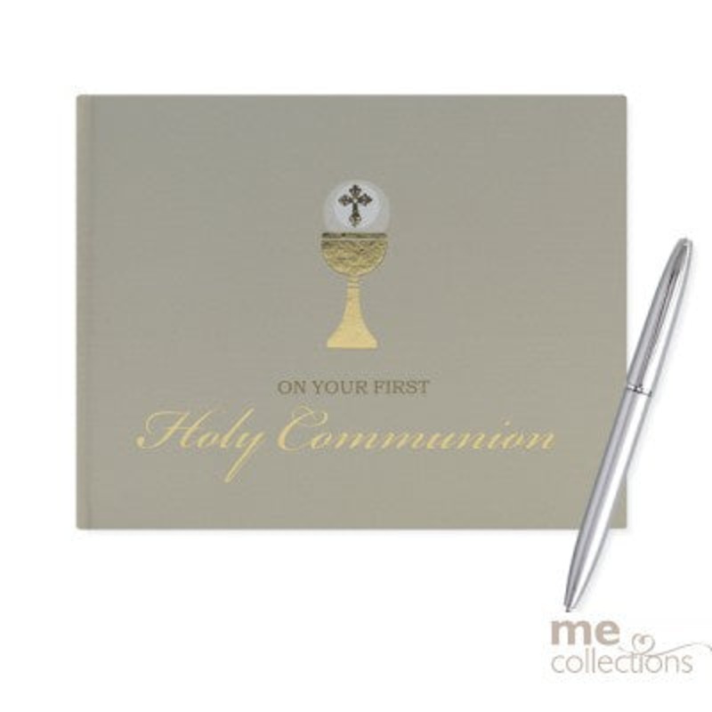 Holy Communion Guest Book Keepsake Gold