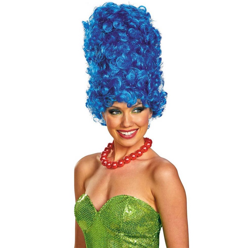 Marge Simpson Deluxe Womens Curly Blue Costume Wig