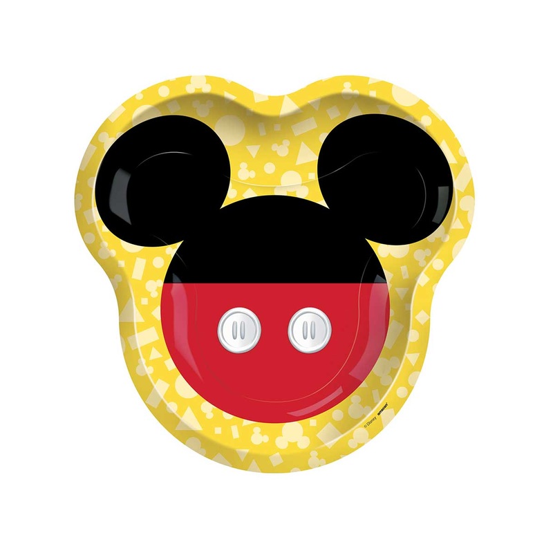 Mickey Mouse Shape 8 Pack Paper Plates