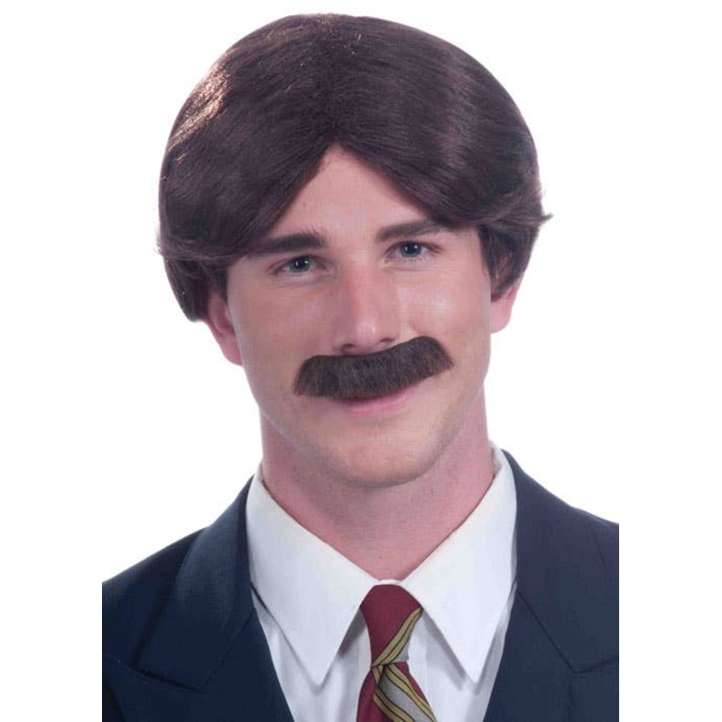 Mr. 70s Short Brown Mens Costume Wig