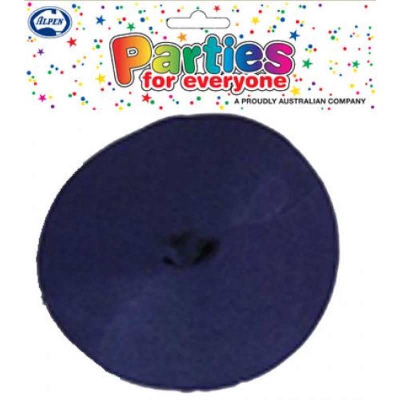 Navy Blue Crepe Paper Streamer 30m
