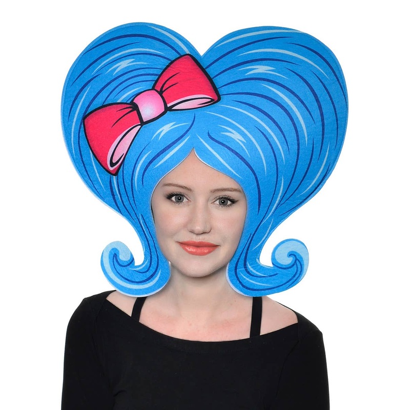 Novelty Giant Blue 50s Flick 2D Cartoon Costume Wig