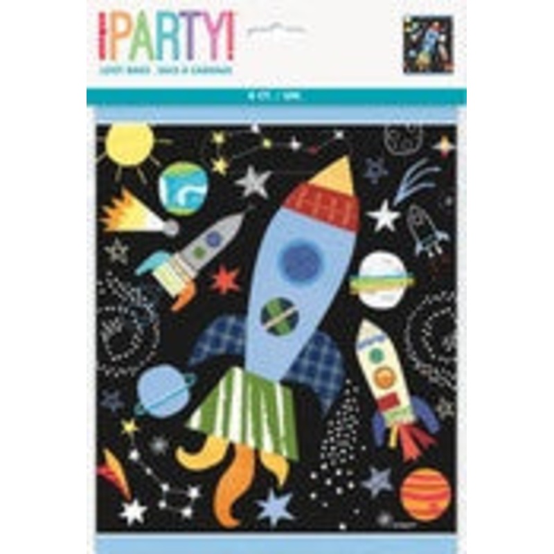 Outer Space 8 Loot Bags 22.5cm H X 18cm W (9" X 7.25") #73273
