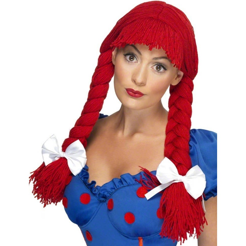 Rag Doll Womens Red Costume Wig