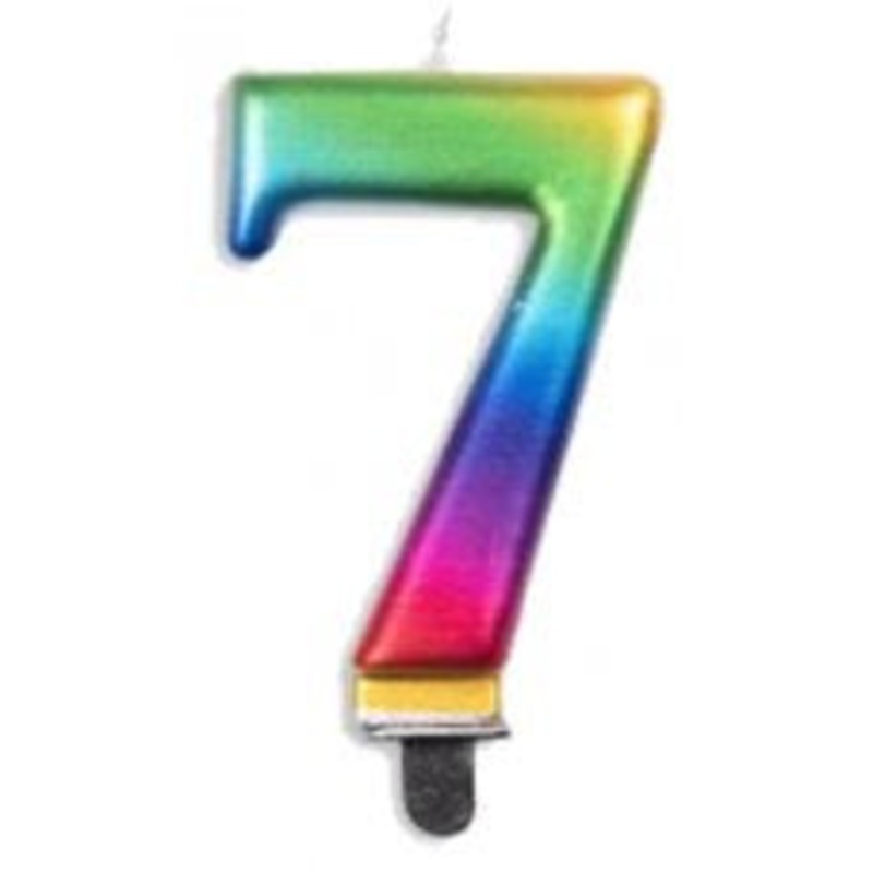 Rainbow Jumbo Candle Number 7 #431237