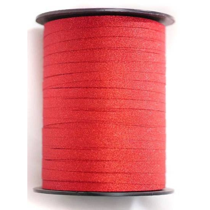 Red Glitter 227m Long Flat Curling Ribbon
