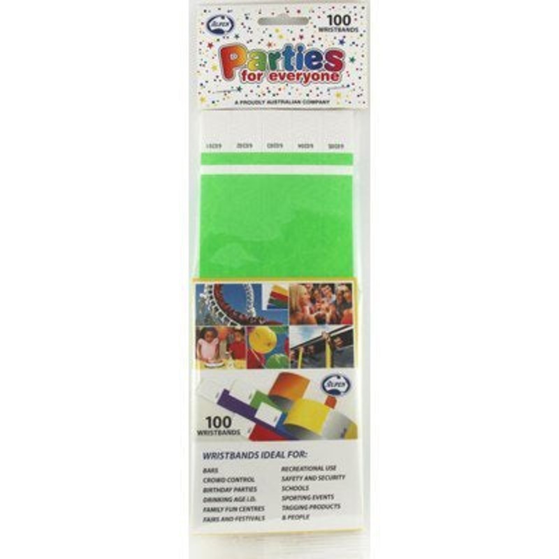 Wristbands Lime Green 100pk