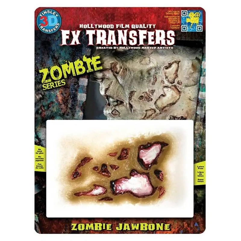Zombie Jawbone 3D Latex Free Realistic Halloween Wound