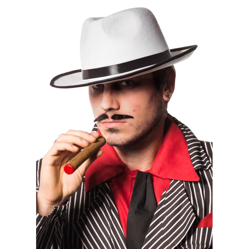 1920s Gangster White Fedora Costume Hat