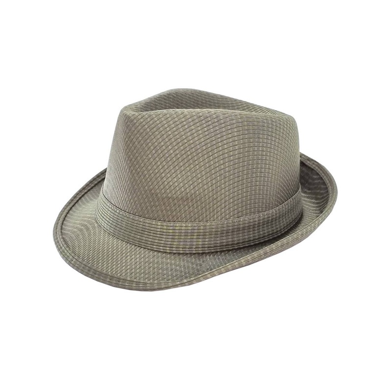 1920s Khaki Gangster Fedora Costume Hat