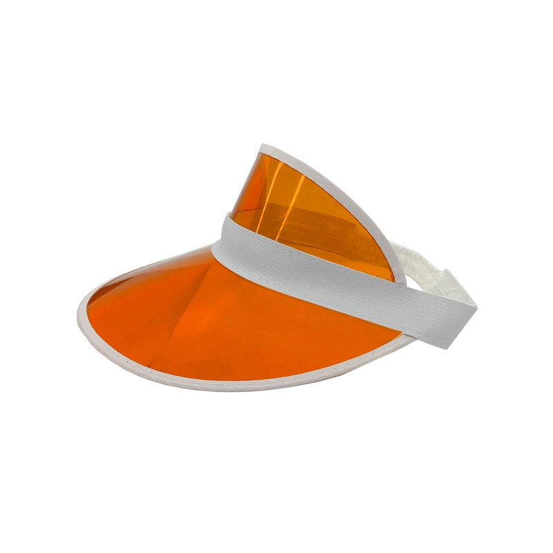 1980s Orange Visor Adults Costume Hat