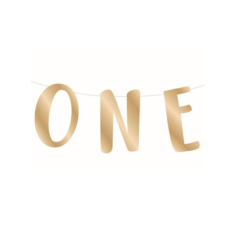 1st Birthday Gold Foil One Banner Decoration