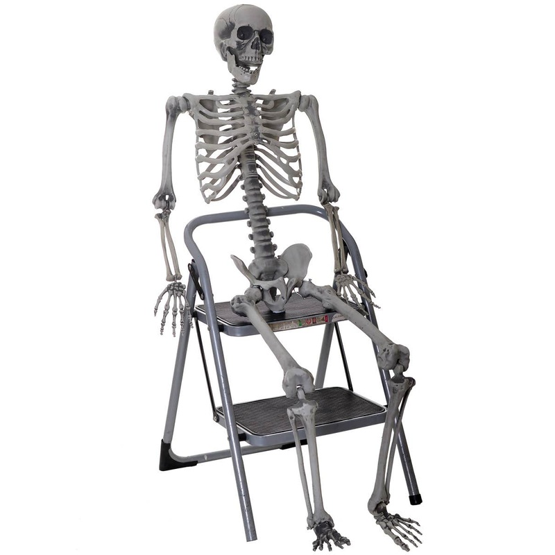 Aged Life Size Poseable Skeleton Decoration with Light Up Eyes