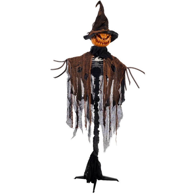 Animated Pumpkin Scarecrow Standing Halloween Decoration