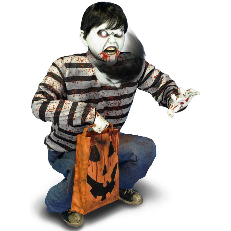 Animatronic Crouching Zombie Child Deluxe Halloween Decoration