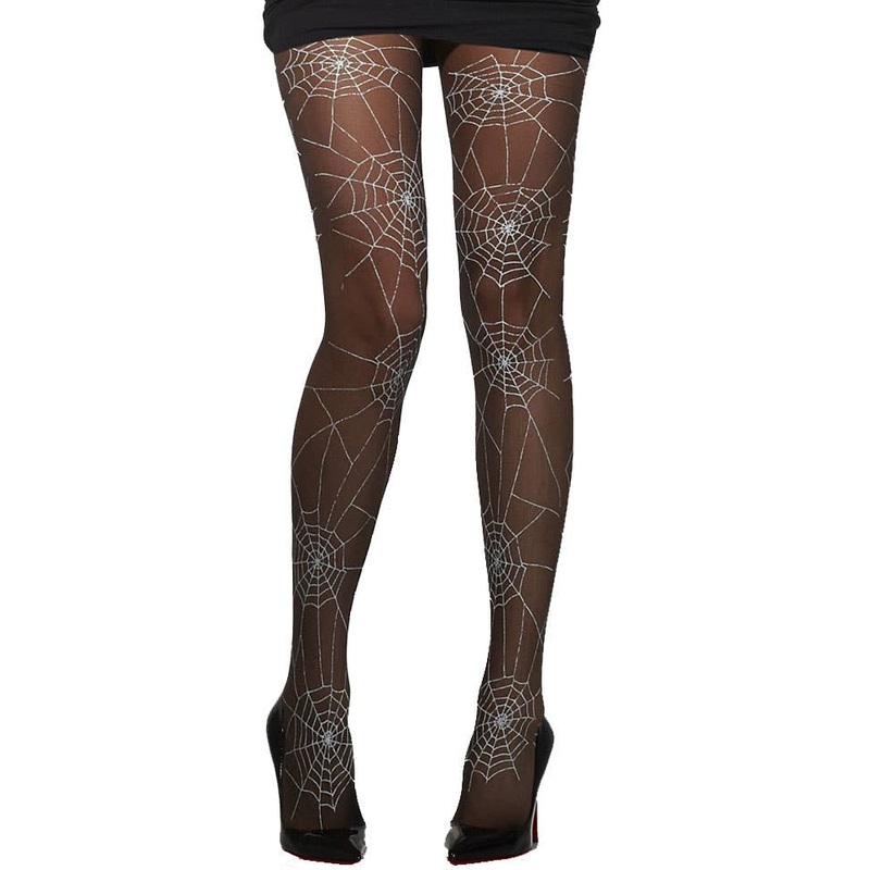 Black Spiderweb Womens Gothic Halloween Tights