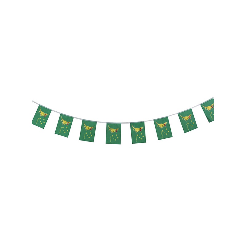 Boxing Kangaroo 3m Long Green And Gold Australian Party Bunting