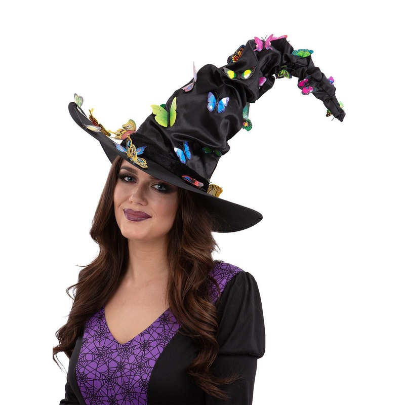 Crooked Butterfly Womens Halloween Costume Witch Hat
