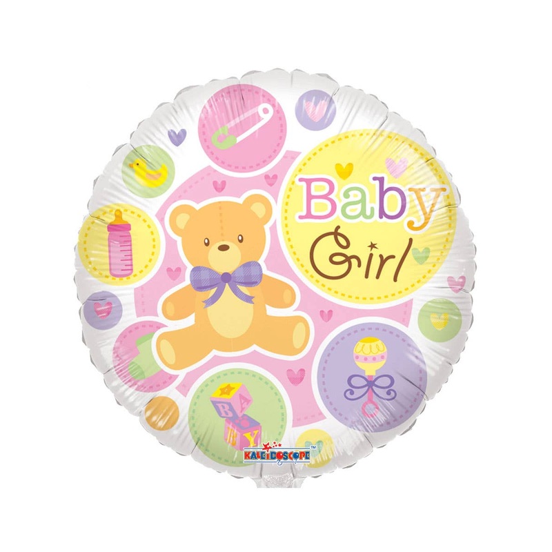Cute Baby Girl 46cm Round Foil Baby Shower Balloon